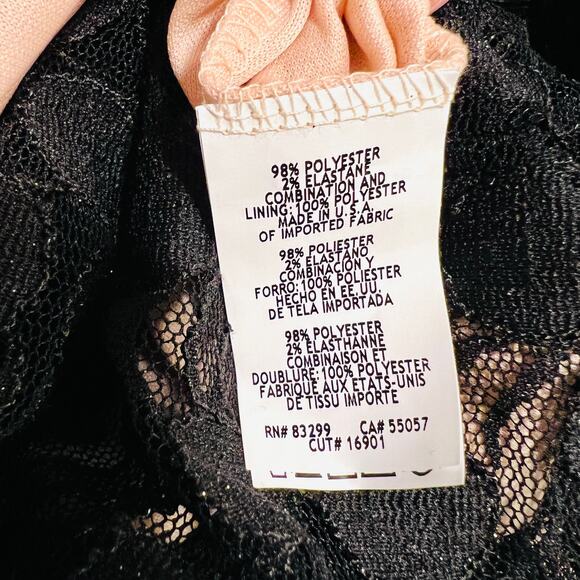 MACY'S JUMP APPAREL NWT Nude Cream & Black Lace Maxi Dress Gown - Size 3/4 - Picture 8 of 10